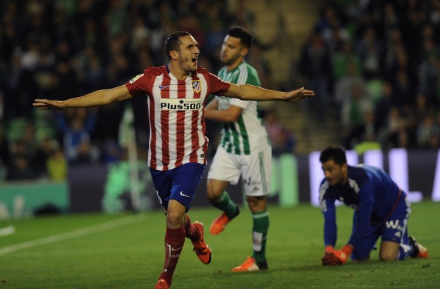 Koke celebrates his goal against Real Betis